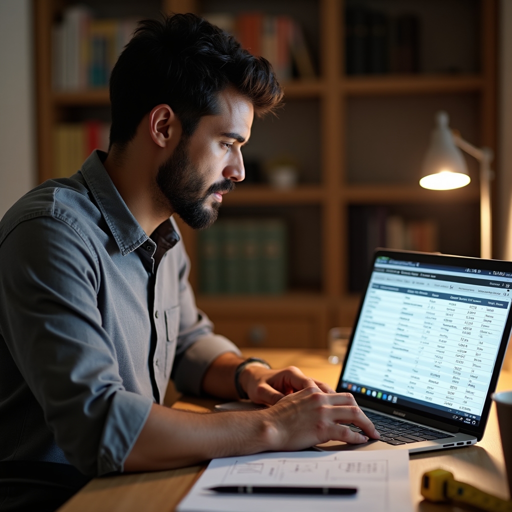 Kalkulationssoftware für Handwerksangebote auf Laptop